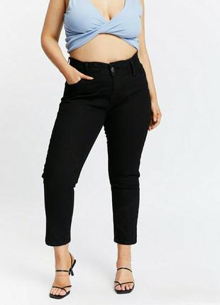 Стретчевые укороченные коттоновые брюки, штаны, большой размер, george.1 фото