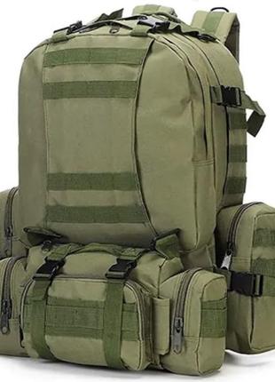 Тактический рюкзак с подсумками 55 л, олива