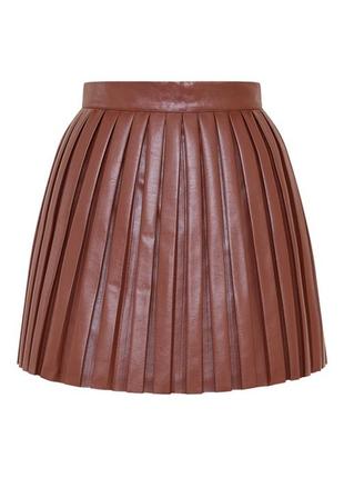 Юбка юбка плиссе из эко-кожи plt6 фото