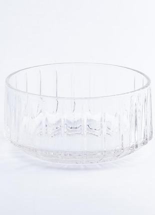 Скляна салатниця прозора кругла 13,5*6,5 см
