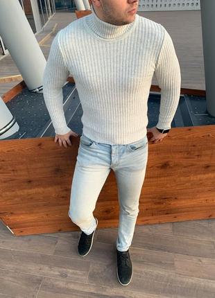 Белый гольф с подворотом❄,шерстяной свитер 2