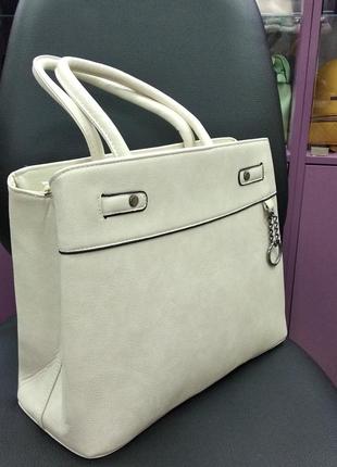Жіноча світла сумка на два відділення на плече