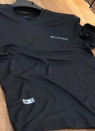 Чоловіча футболка columbia на весну у чорному кольорі premium якості, стильна та зручна футболка на кожен день