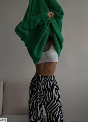 Брюки женские стильные легкие тонкие летние удобные широкие расклешенные палаццо с принтом зебра арт 0314 фото