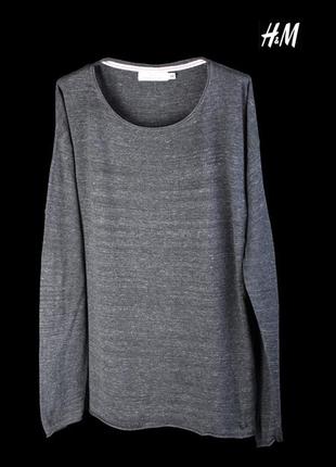 Лонгслів із домішкою льону h&amp;m l.o.g.g. color-no_signal size-m-l-xl ±10