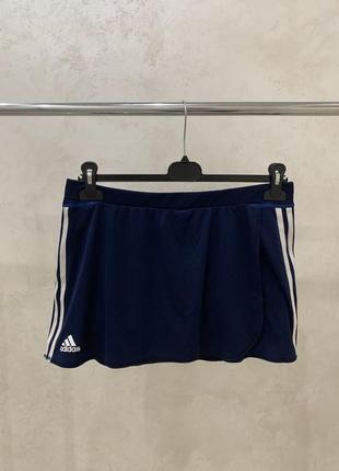 Юбка шортами adidas синяя спортивная шорты1 фото