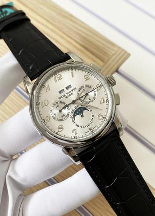 Годинники чоловічі patek philippe geneve silver-black