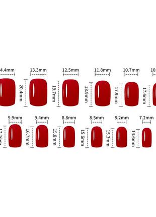 Накладные ногти 24 шт. + 24 клеевых стика для типс - французский маникюр со стразами4 фото