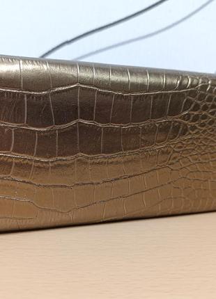 Новый женский прямоугольный кошелек клатч золотой металлик oriflame