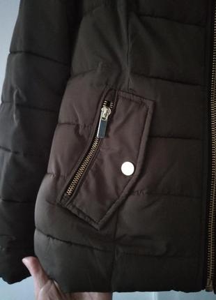 Женская куртка-пуховик с капюшоном miss selfridge хаки6 фото