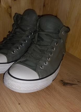 Шкіряні високі кеди converse