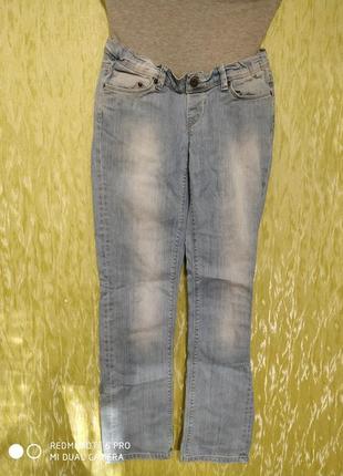 Стильні,світлі/ блакитні джинси для вагітних/з потертостями/noppies1 фото
