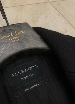 Пальто allsaints черное женское шерстяное базовое3 фото