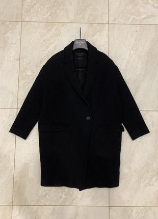 Пальто allsaints черное женское шерстяное базовое1 фото