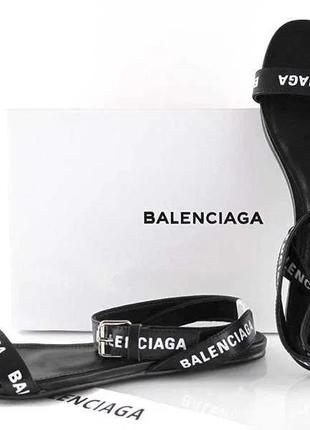 Шкіряні жіночі босоніжки balenciaga/ 3 кольори5 фото