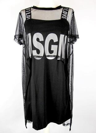 Сукня -  футболка з написом msgm.