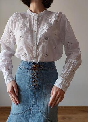 Блуза из прошвы ришелье в винтажном стиле2 фото