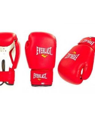 Рукавиці боксерські pvc на липучці everlast 8-10-12 унцій