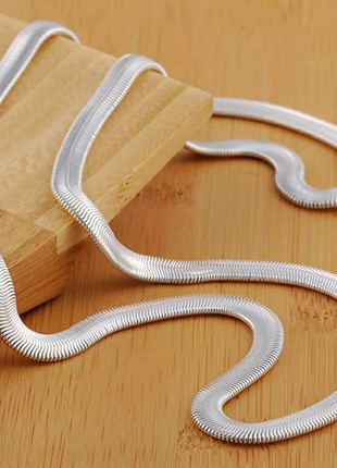 Цепь змея серебро 925 покрытие цепочка змейка2 фото