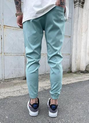 Чоловічі спортивні штани на весну у бірюзовому кольорі premium якості, стильні та зручні штани на кожен день3 фото