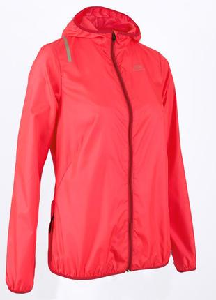 Куртка вітровка дощовик для спорту kalenji run wind рожева р. 48-50 поміщається в сумочку -кишеня3 фото