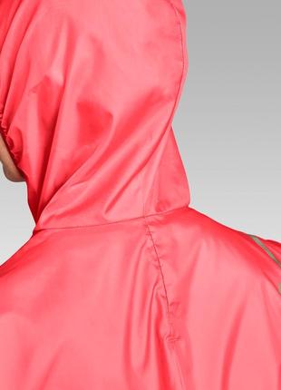 Куртка вітровка дощовик для спорту kalenji run wind рожева р. 48-50 поміщається в сумочку -кишеня6 фото