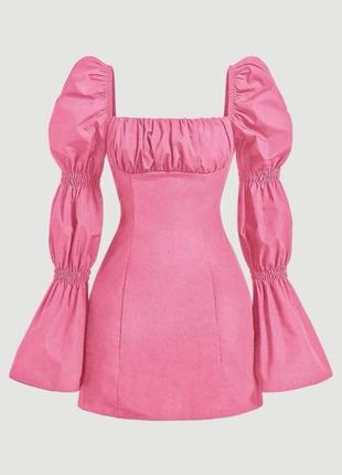 Сукня лялькова жіночна ніжна коротка міні з об'ємними рукавами3 фото