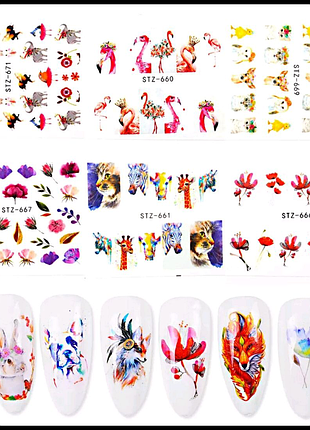 Наклейки для нігтів манікюру дизайну набір