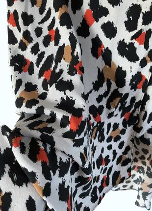Асимметричная юбка миди с воланом анимал принт f&f вискоза6 фото