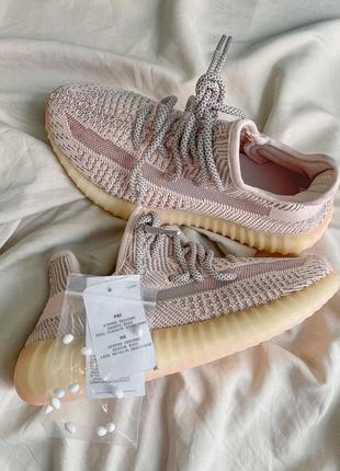 Yeezy boost 350 v2 synth reflective pink, зеки, кроссовки5 фото