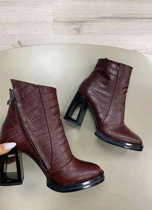 Черевики з італійської шкіри черевички шкіряні чоботи осінні сапо1 фото