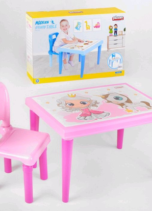 Стол со стульчиком 03-516 pilsan розовый