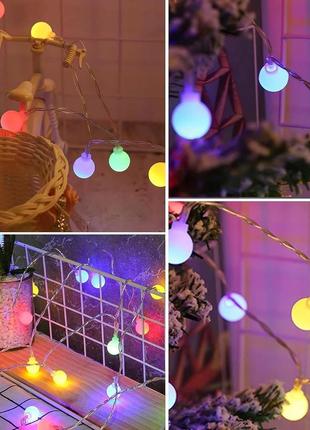 Гирлянда anorlite fairy lights plug in powered, 120led 15m/49ft globe string lights, 8 режимов рождественских5 фото