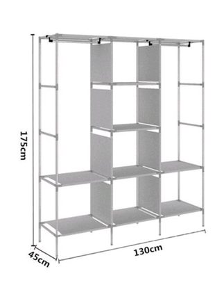 Складной каркасный тканевый шкаф storage wardrobe 88130, шкаф на4 фото