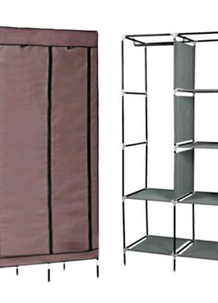 Складной каркасный тканевый шкаф storage wardrobe 88130, шкаф на5 фото