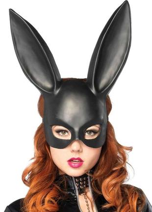 Маска кролика leg avenue masquerade rabbit mask black, довгі вушка, на резинці