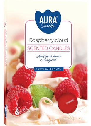 Ароматична свічка bispol scented candle raspberry cloud, 6 шт