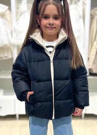 Куртка демісезонна з капюшоном для дівчинки (128 см)  cvetkov