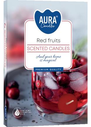 Ароматична свічка bispol scented candle red fruits 6 шт