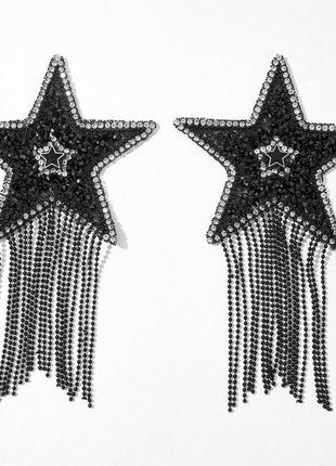 Пестис-зірки з бахромою jsy nipple sticker rt236112 black, стікери