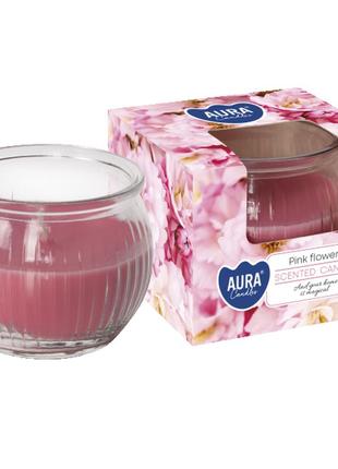 Ароматична свічка bispol scented candle pink flowers