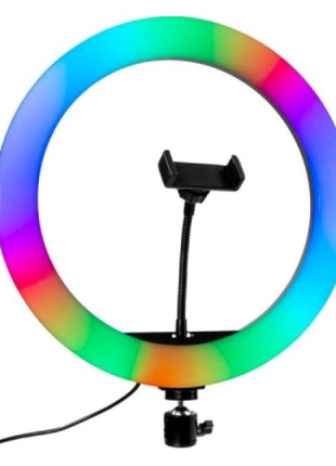 Кольцевая светодиодная лампа rgb led ring mj20 20 см с держателем5 фото