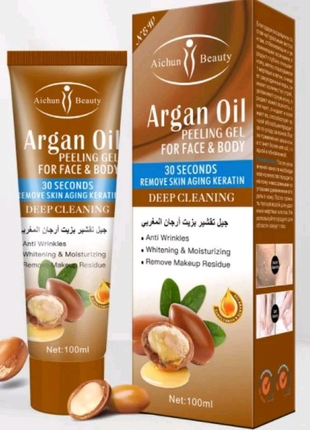 Відлущуючий пілінг гель для обличчя argan oil scrub aichun beauty1 фото