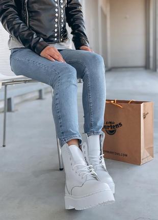 Черевики dr. martens jadon fur white черевики3 фото