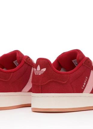 Розкішні жіночі кросівки adidas campus 00s scarlet pink gum червоні8 фото