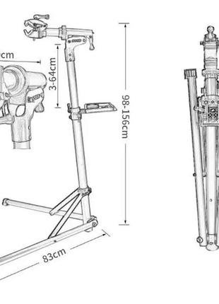 Стійка для велосипеда bike repair stand з полицею (rack-03)2 фото