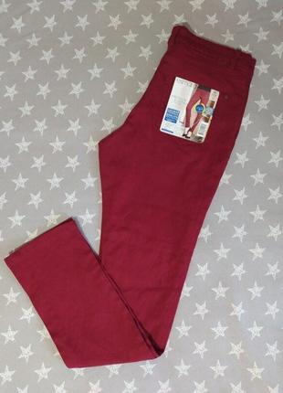 Шикарные женские стрейчевые джинсы skinny, брюки от esmara германия, бордовые4 фото
