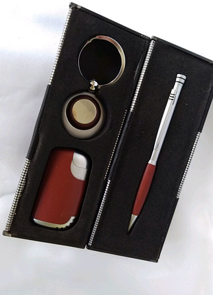 Подарунковий набір запальничка, ручка, брелок, новий