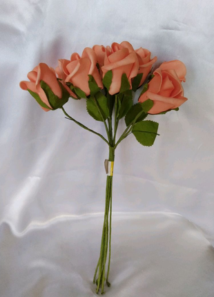 Букет троянд з латексу 3,5см, персиковий2 фото