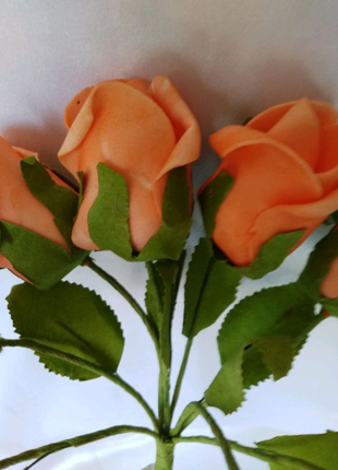 Букет троянд з латексу 3,5см, персиковий4 фото